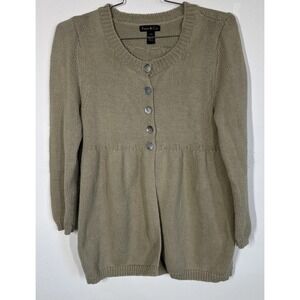 Pure & Co Babydoll Y2K Long Sleeve Sweater Women's S-M Peplum Coquette Preppy